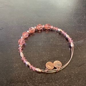 Seaglass beaded bangle bracelet berry red